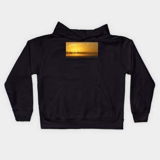 Yellow Sunrise Over The Ocean Kids Hoodie